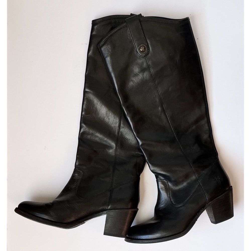 Frye Jackie Button Boots Black Leather Western 6